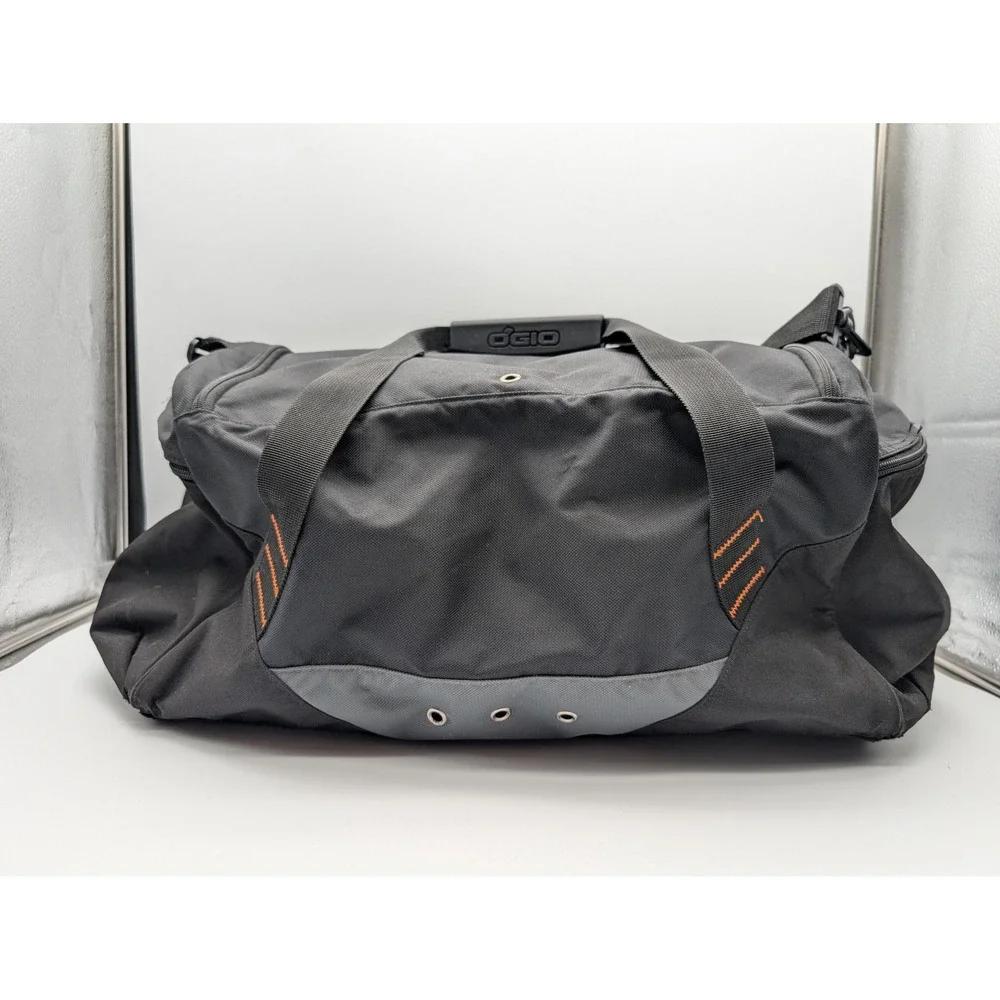 OGIO Black Duffel Bag Orange Lining Travel Gym Sports Gear Bag with Strap